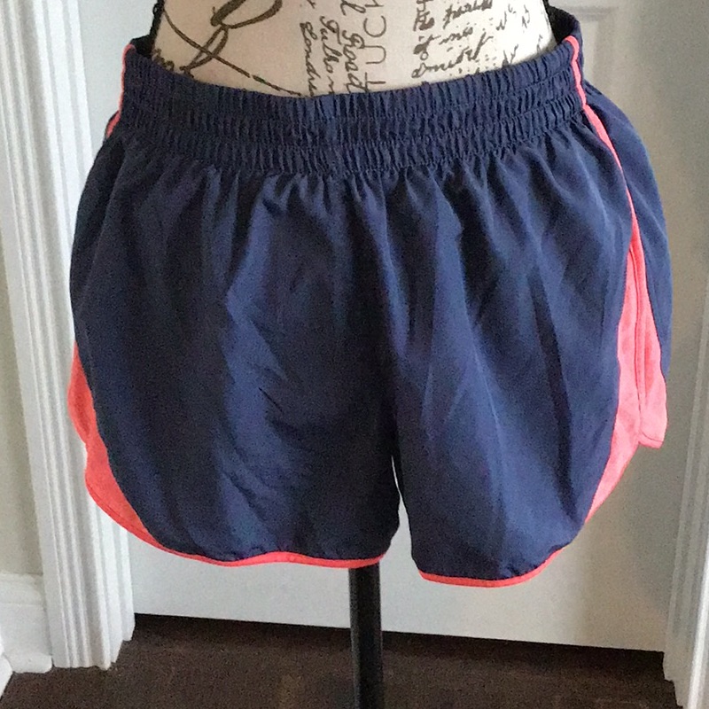 2 For $12 Cascade Sports Blue Gray Orange Running Shorts With Liner Sz M